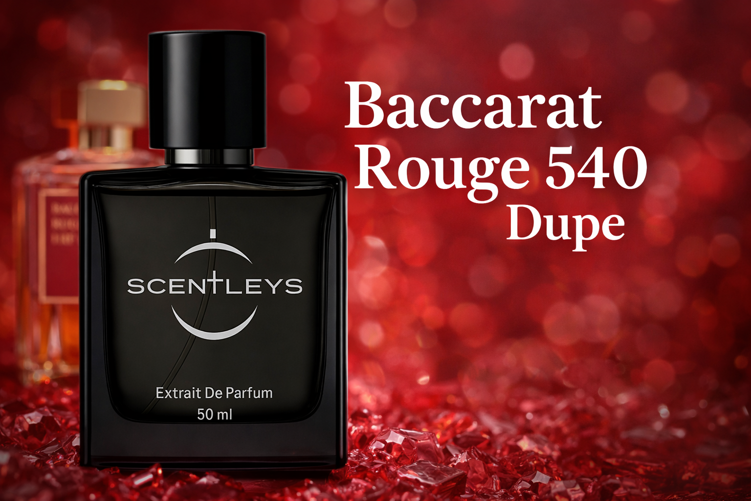 Baccarat Rouge 540 dupe fragrance by Scentleys – luxury inspired amber and woody scent alternative
