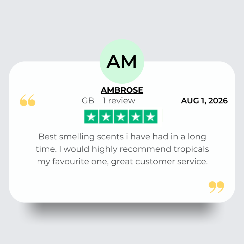 five star trust pilot review left by ambrose for www.scentleys.co.uk